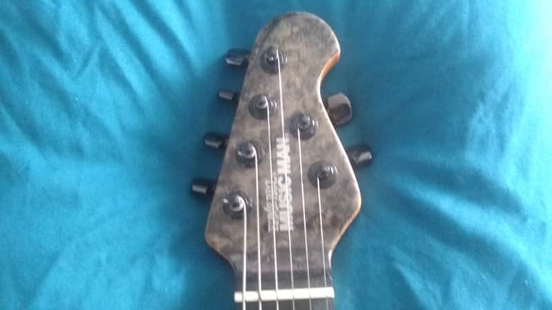 Ernie Ball Music Man Custom bulit 1990's - Cranberry burst, &clear image 1