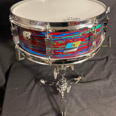 Ludwig 1971 Psychedelic Red - 5x14" Jazz Festival Snare Drum, Excellent! image 4