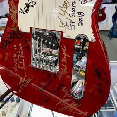 Squier Bullet Telecaster, Red Sparkle, Autographed by 2018 Blues Cruise Artists with Gig Bag - Pre Owned image 4
