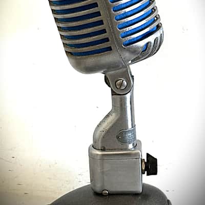 Early 1940s Shure Bros 55C Dynamic Microphone, works, incl stand, switch & cable image 11