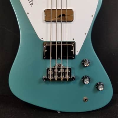 Gibson Non-Reverse Thunderbird Electric Bass Guitar, Faded Pelham
Blue W/ Case image 4