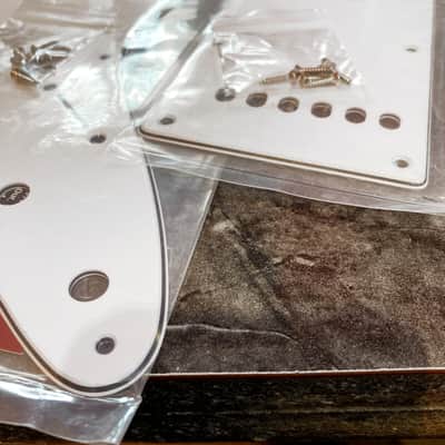 White 3 Ply Stevie Ray Vaughan SRV Stratocaster Pickguard/Backplate Set Made In USA image 3