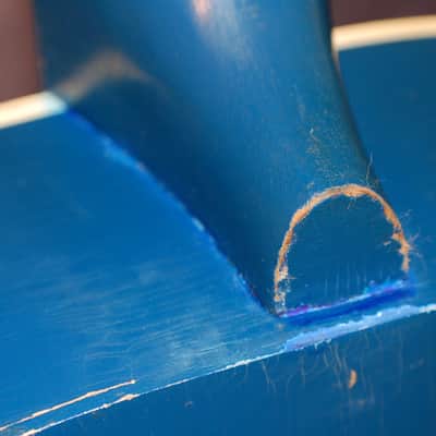 1955 Stella Harmony Sundale Pacific Blue White Pro Neck Reset Plays Great Softshell Case image 7