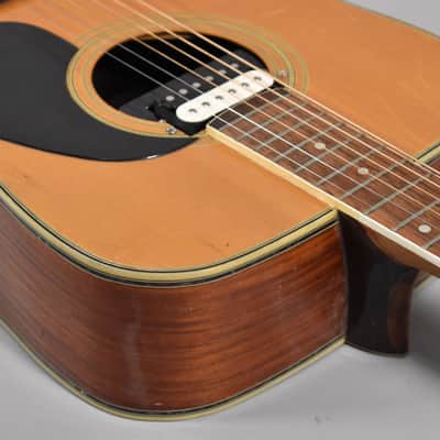 1970s Ariel Dreadnaught Natural Finish Acoustic Electric Guitar image 5