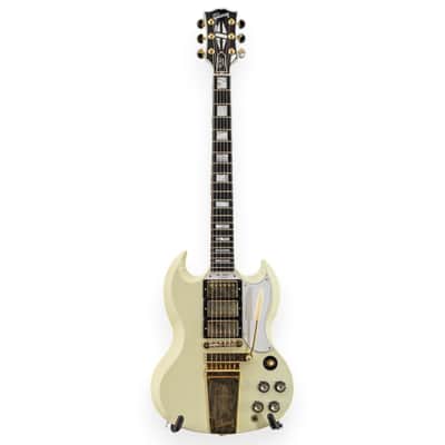 Gibson Custom 1963 Les Paul SG Custom Reissue 3-Pickup w/ Maestro Vibrola VOS Classic White image 4