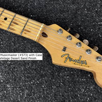 1957 Fender Musicmaster (#573) with Case Original Desert Sand Vintage Finish image 9