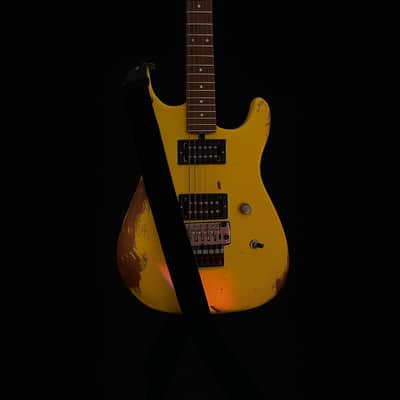 Friedman Cali Heavy Aged Graffiti Yellow Electric Guitar image 10