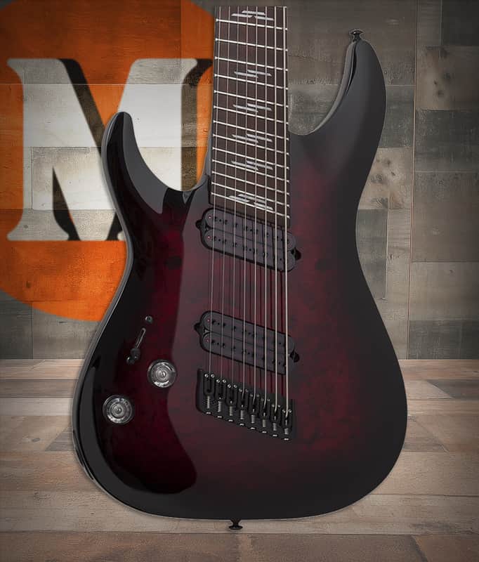 Schecter Omen Elite-8 MS LH - Black Cherry Burst (2469) image 1
