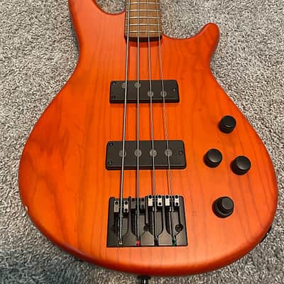 Warmoth Warmoth G4 Bass with Delano P/J Pickups and EMG Preamp Satin Orange Over Ash image 5