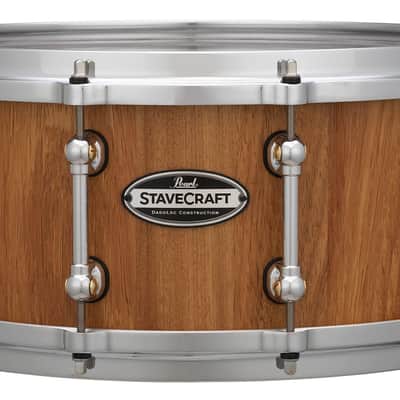Pearl StaveCraft 14"x6.5" Maximum Volume Snare Drum with 20mm Makha shell, Thai Oak DadoLoc and MasterCast Die-Cast Hoops in Hand-Rubbed Natural Satin Finish image 1