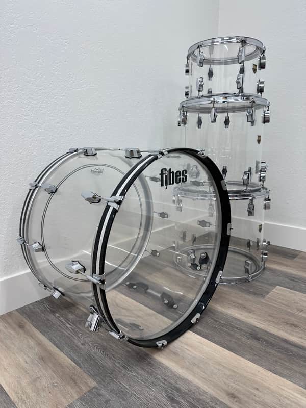 Fibes Clear Crystalite Drum Set 13,16,18,24 image 1