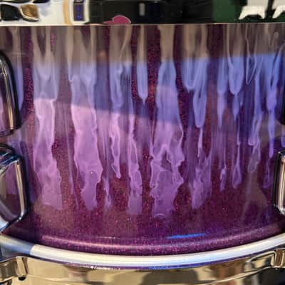 Tama Mike Portnoy signature snare 14x5.5”  2026  -  Purple sparkle with white Smokey effect image 5