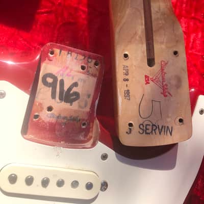 1997 Fender Custom Shop 1958 Stratocaster Dakota Red figured Birdseye neck image 15