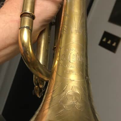 SUMMER DEAL CONN 80A 1923 GOLD PLATE CORNET STENBERG NEEDS SOME CLEAN UP SOLDER AREAS VALVES SEEM  GOOD PLAY DECENT GOLD PLATE WEAR NOT PERFECT image 2