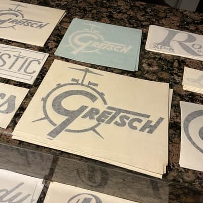 Ludwig, Gretsch, Slingerland, Rogers and more…… Bass Drum Head Decal Lot 303pcs image 8