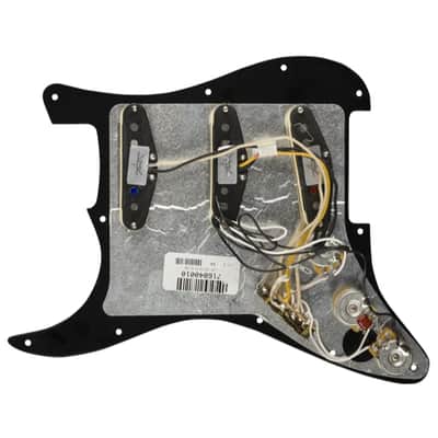 Fender Pre-Wired Strat Pickguard, Custom Shop Fat 50's SSS, Black 11 Hole PG image 6