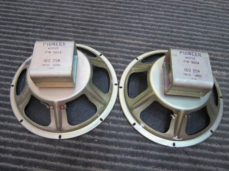 Pr Pioneer PW-302A 12" Alnico Speakers, All Paper Cones 16 Ohms, 25 Watts, Excellent Guitar Speakers, Efficient, Responsive 1950s/60s image 1