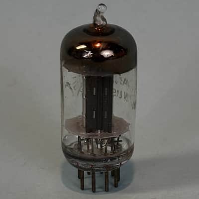 1952 Sylvania 6BC7 Vintage 1950s Black Plate D Getter Tube! T434 image 4