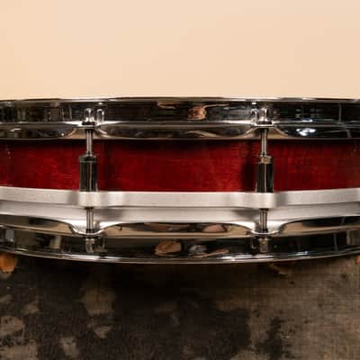 1980s Pearl 3.5x15 Sequoia Red Maple Free Floating Snare Drum image 6