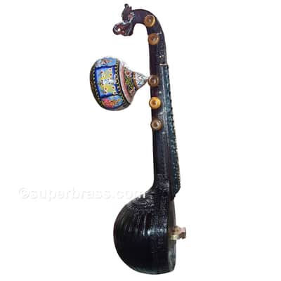 Concert Ekandam Saraswathy Veena Full Carving Ebony Finish Direct from Thanjavur, w Fiberglass Case. USA TARIFF INCLUDED image 3