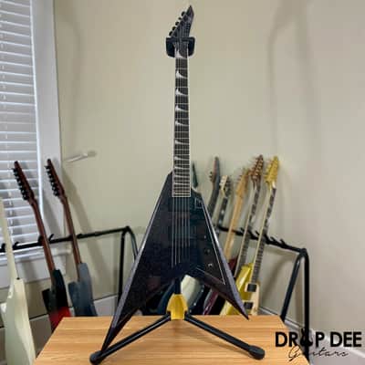 ESP LTD Kirk Hammett Signature KH-V Electric Guitar w/ Case - Black Sparkle image 2