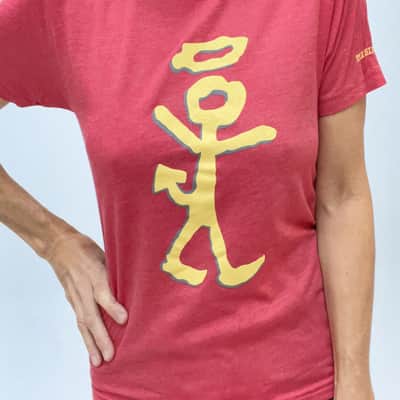 "Sinning Saint" Unisex Red T-Shirt by Will Lee - Size Small - All tees available in other sizes image 1