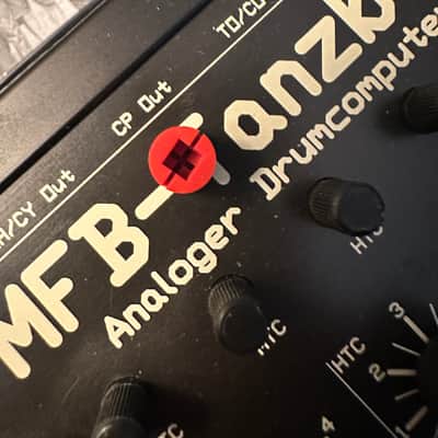 Red Rec/ManTrg/play button cap for MFB Tanzbar Drum Machine image 1