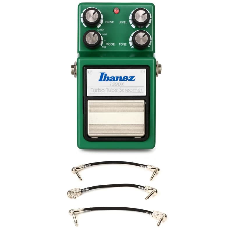 Ibanez TS9DX Turbo Tube Screamer Overdrive Pedal with 3 Patch Cables image 1