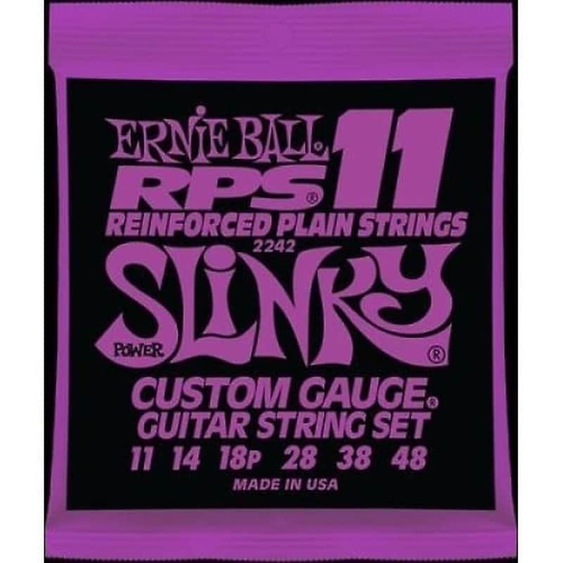 Ernie Ball 2242 RPS-11 Reinforced Plain Strings Power Slinky Guitar Strings, .011 - .048 image 1