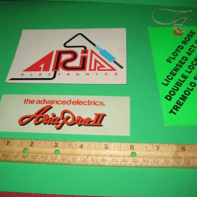 Aria Guitar Dealer Display Set of  3  Promo Tags  1980's image 2