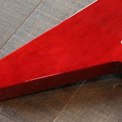 Sweet! 2005 Hamer Korina Vector Flying V Style Guitar Trans Cherry w/ Brazilian Board + COA OHSC image 16