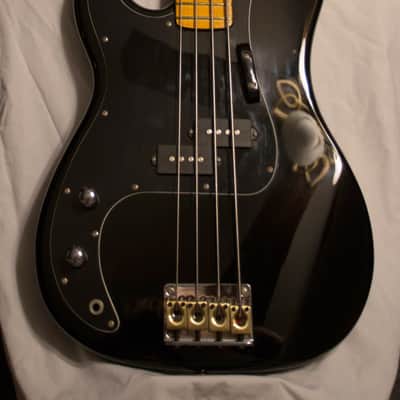 Left Handed Vintage Gibson Epiphone Accu-bass 1994 Black Lefty image 3