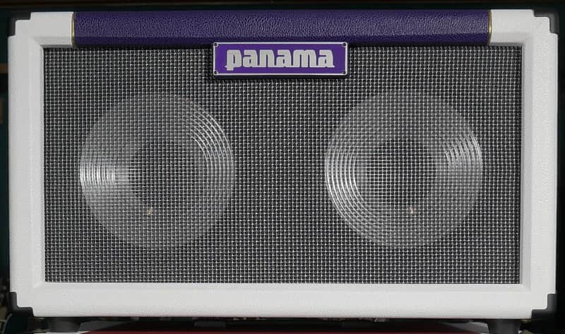 Panama Guitars Professional Series Compact Bass 2x10 White/Plum with Aluminum Cone Drivers image 1