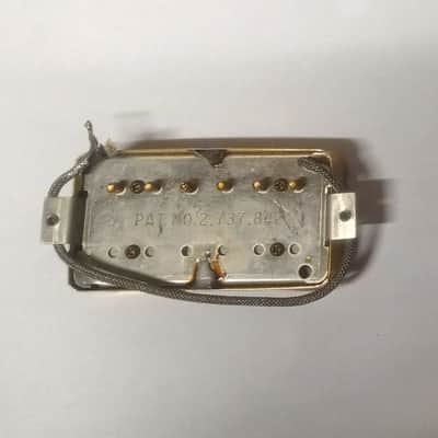 Gold Covered Gibson Tim Shaw Humbucker Patent Number 80s Short Leg 7.36ohm Pat No image 1