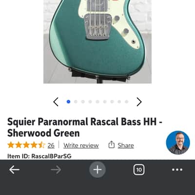 Squier Paranormal Rascal Bass HH 2023 - Present - Sherwood Green - Pristine Condition image 6