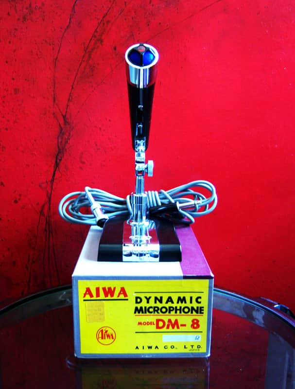 Vintage 1950's Aiwa DM-8 dynamic omni-directional Microphone Hi Z w accessories Calrad Olson Lafayette # 3 image 1