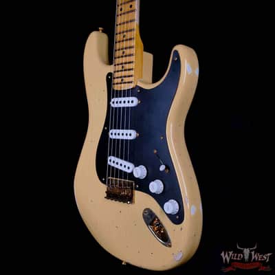 Fender Custom Shop Limited Edition 70th Anniversary 1954 Stratocaster Hardtail Relic Nocaster Blonde with Black Pickguard & Gold Hardware 6.50 LBS image 2