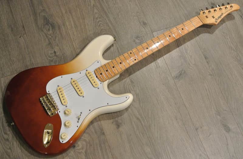1980's Lotus L640 Stratocaster - Wild Tri-Color Shaded Finish with Gold Hardware + Brass Nut image 1