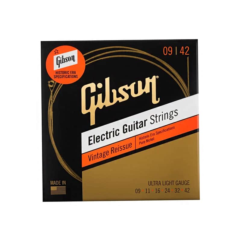 Gibson SEG-HVR9 Vintage Reissue Nickel Wound Steel Electric Guitar Strings - Ultra Light (.009-.042) image 1