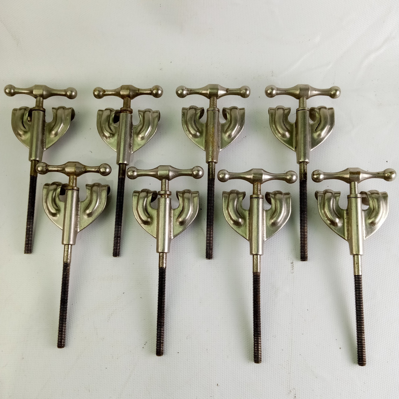 Slingerland 8x Radio King Bass Drum Tension T-Rods+Claws Nickel 4.25"Vintage 50s — main photograph