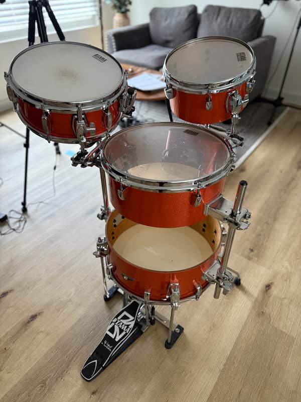 Tama CJB46 Cocktail Jam Portable 4pc Drum Set - Bright Orange Sparkle image 1