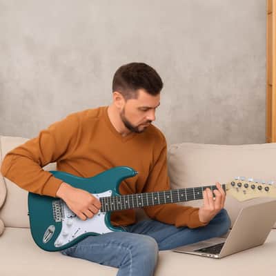 Cxxss Kst Electric Guitar Kit - Green With 5W AMP image 6