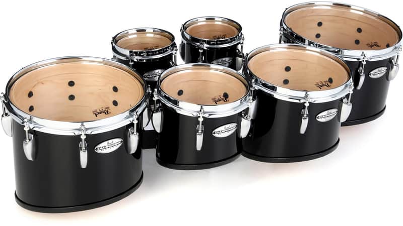 Pearl Championship Marching Tenor Drums - Sextet  Midnight Black image 1