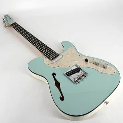 2019 Fender Limited Edition Two-Tone American Thinline Telecaster – Daphne Blue / White image 13