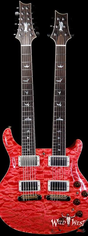 2019 PRS Private Stock #7827 Doubleneck McCarty 594 Semi-Hollow Piezo Brazilian Rosewood Board Salmon image 1