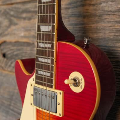 Used Epiphone 2005 Les Paul Standard Left Handed - Cherry Sunburst w/Case image 5