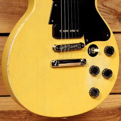 GIBSON 2007 LES PAUL Special Double Cut Cutaway Worn Faded TV Yellow P90 71392 image 5