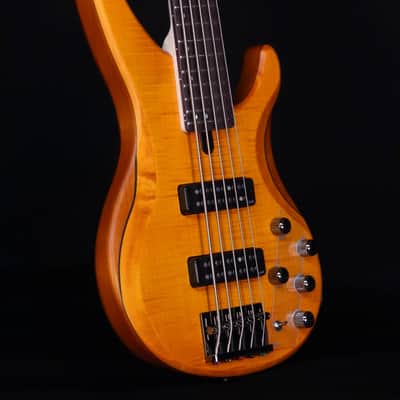 Yamaha TRBX605FM 5-String Electric Bass Guitar, Matte Amber image 4