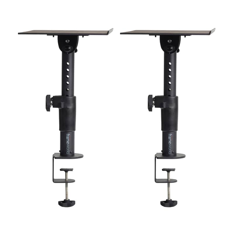 Gator GFW-SPKSTMNDSKCMP Clamp-On Studio Monitor Stands (Pair) image 1