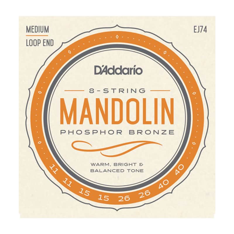 D'Addario EJ74 Mandolin Strings, Phosphor Bronze, Medium, 11-40 image 1